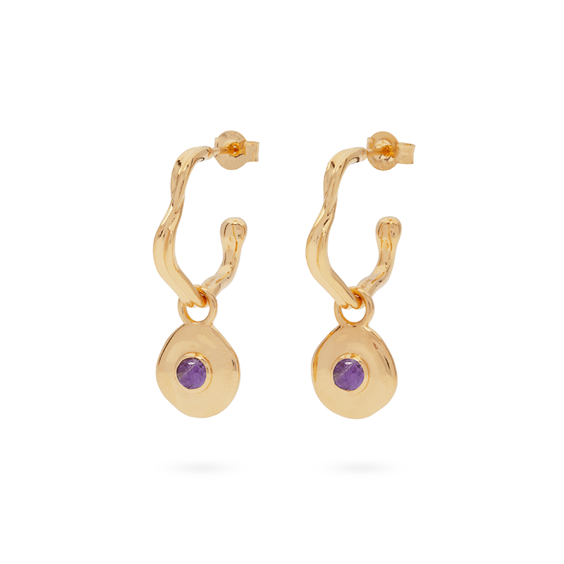 Véora Birthstone Charms - Amethyst (Februar) | Gold