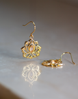 Alma de Loto Rosenquarz Ohrringe | Gold