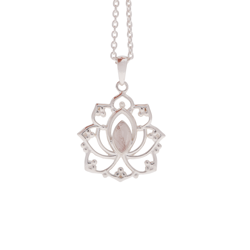 Alma de Loto Rosenquarz Anhänger | Silber