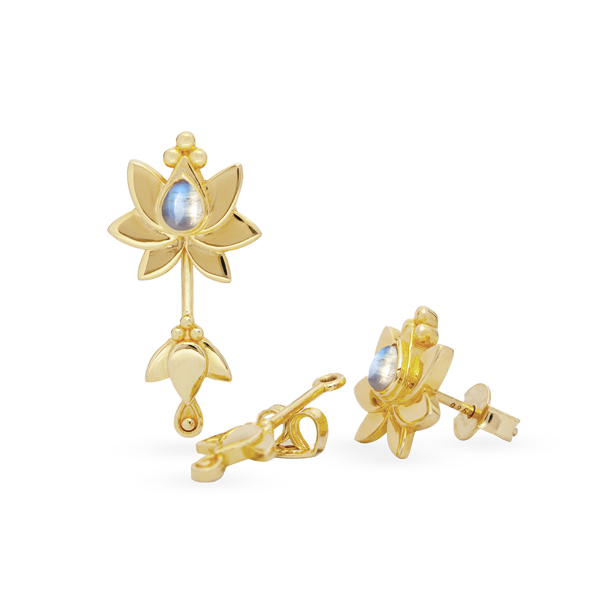 Cielo Mondstein Ohrstecker | Gold