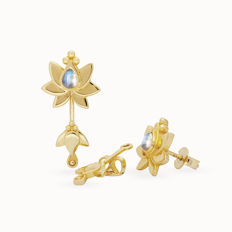 Cielo Mondstein Ohrstecker | Gold