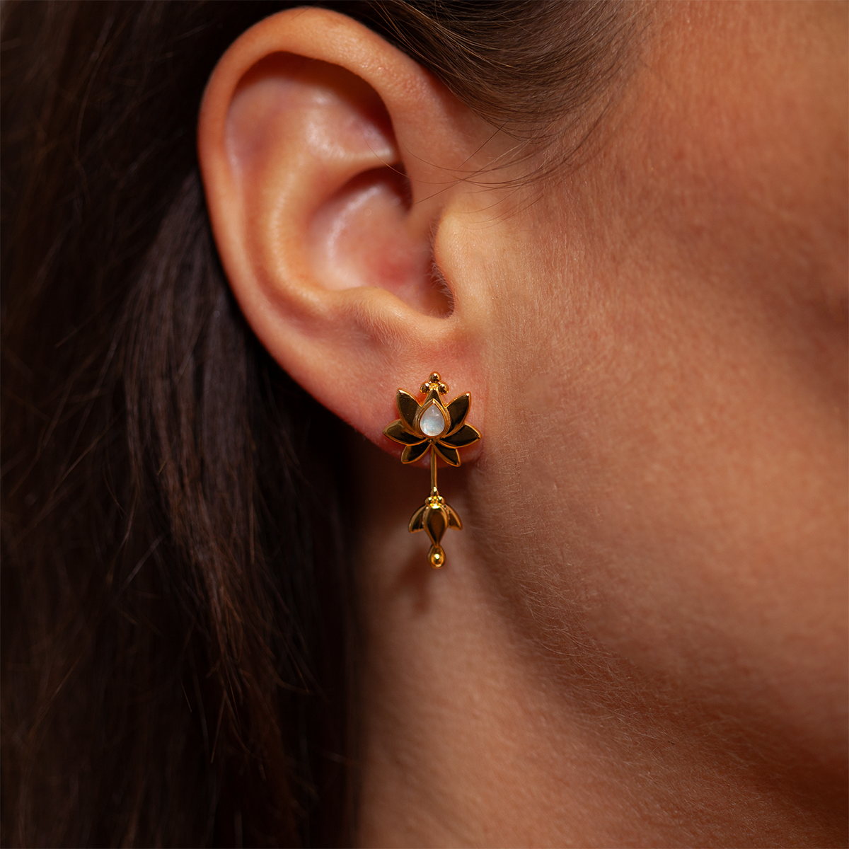 Cielo Mondstein Ohrstecker | Gold