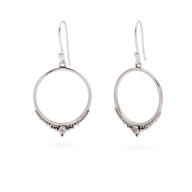Circea Rosenquarz Ohrringe | Silber