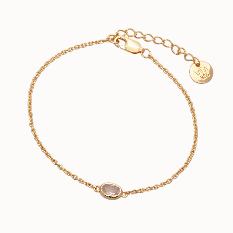 Latido Rosenquarz Armband | Gold