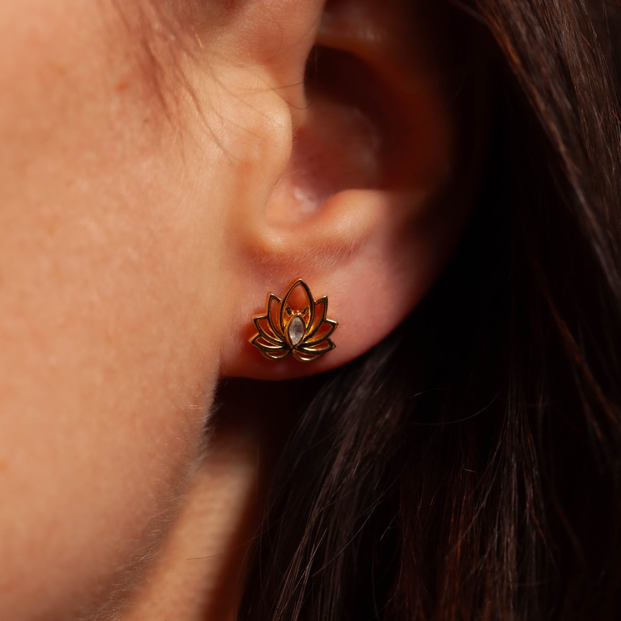 Luméa Rosenquarz Ohrstecker | Gold