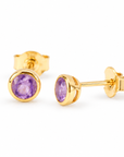 Lunita Amethyst Ohrstecker | Gold