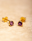 Lunita Amethyst Ohrstecker | Gold