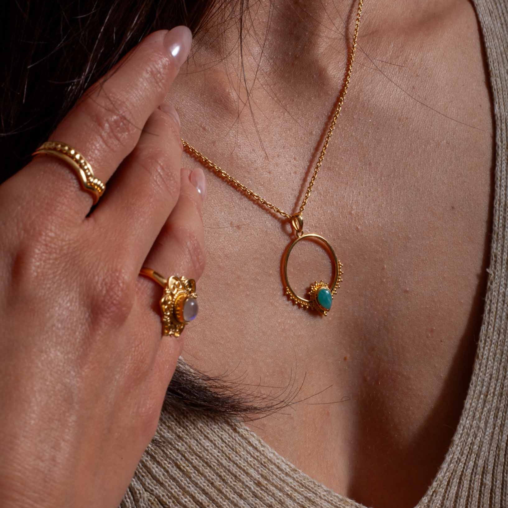 Naïra Amazonit Anhänger | Gold