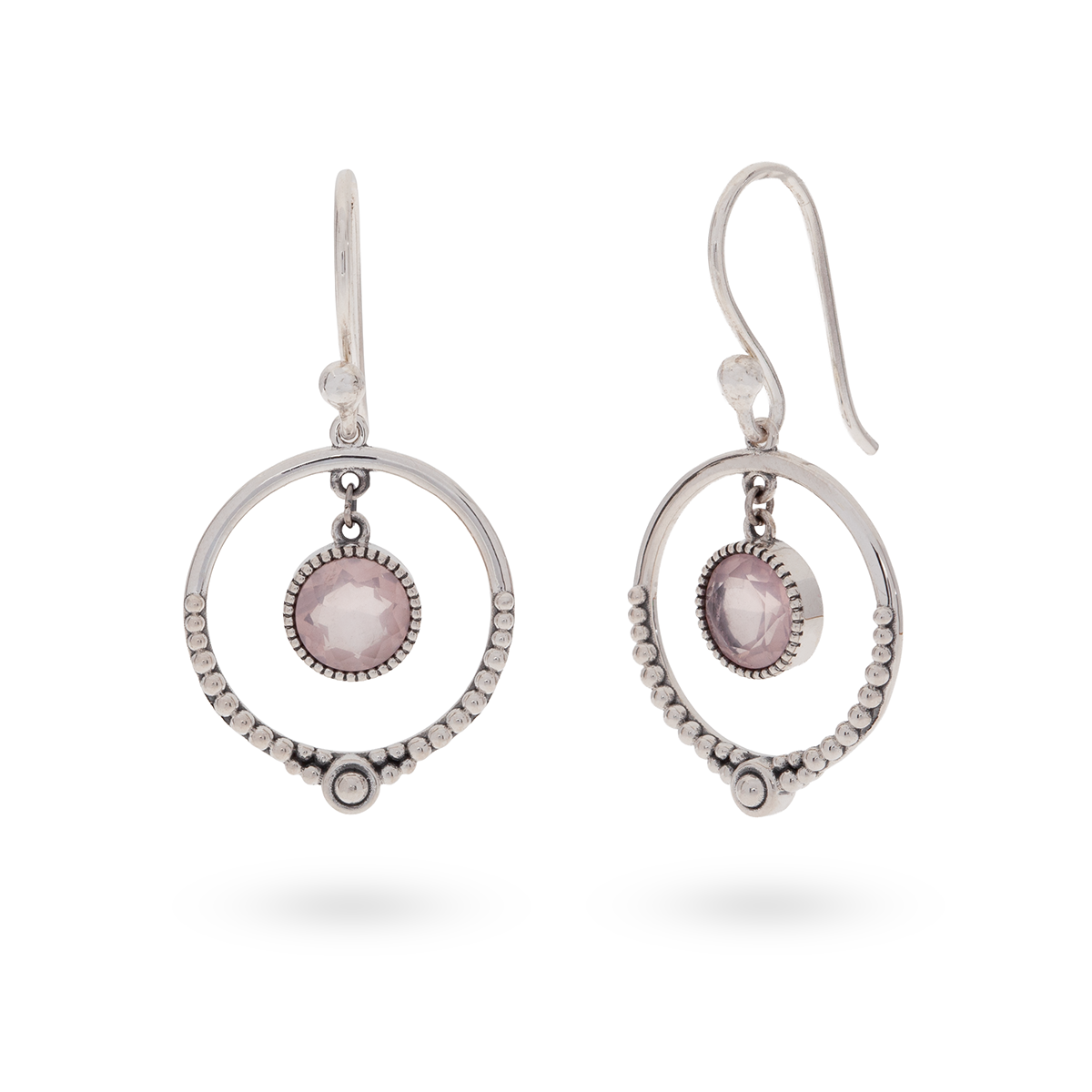 Pasión Rosenquarz Ohrringe | Silber