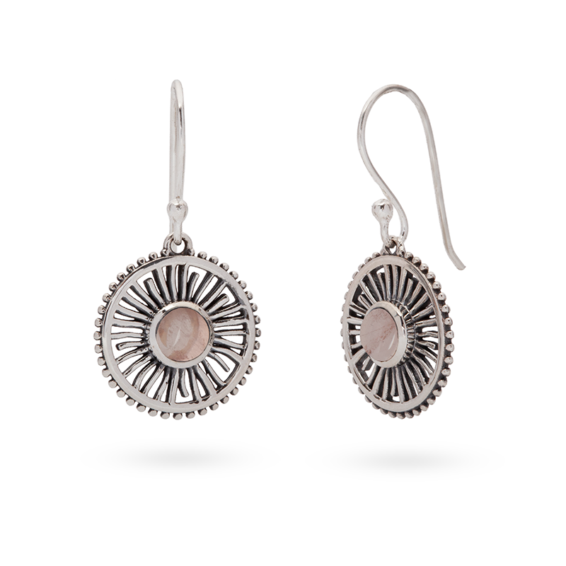 Rayén Rosenquarz Ohrringe | Silber
