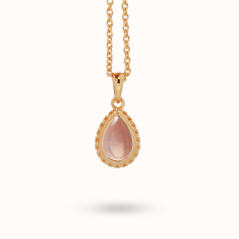 Ternura Rosenquarz Anhänger | Gold