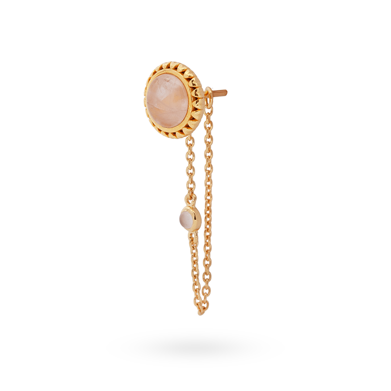 Vairea Rosenquarz Ohrring Charm | Gold