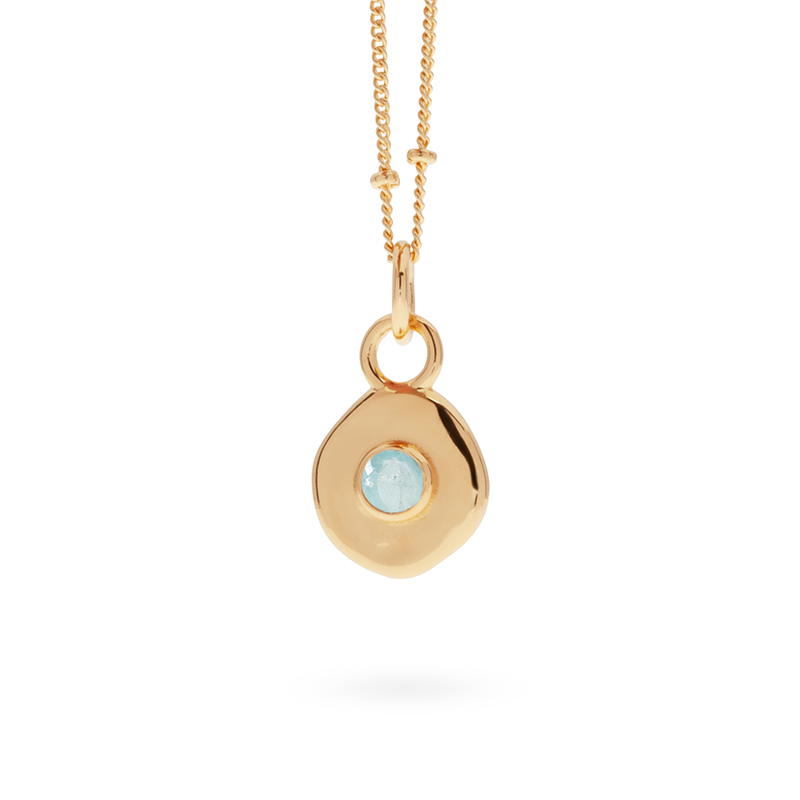 Véora Birthstone Anhänger - Aquamarin (März) | Gold