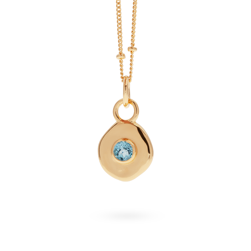 Véora Birthstone Anhänger - Blauer Topas (Dezember) | Gold