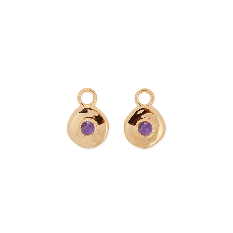 Véora Birthstone Charms - Amethyst (Februar) | Gold