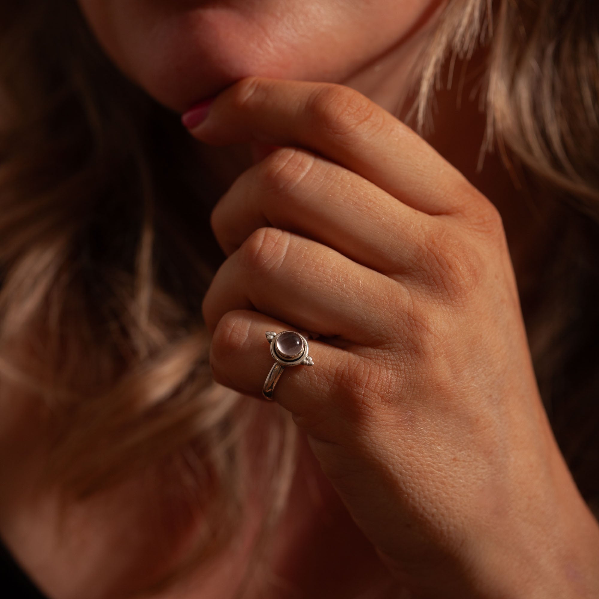 Virella Rosenquarz Ring | Silber