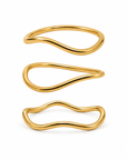 Wave Ring Stacking Bundle | Gold