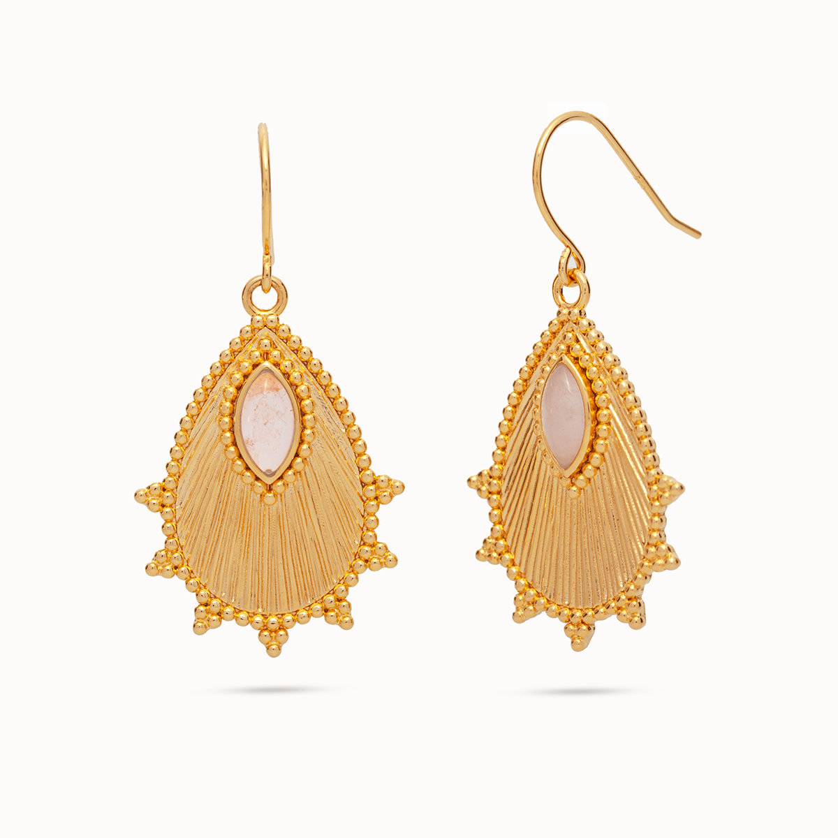 Alba Rosenquarz Ohrringe | Gold