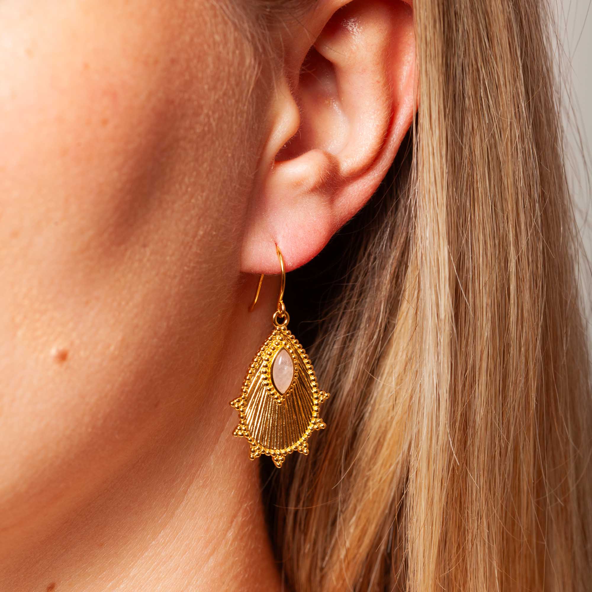 Alba Rosenquarz Ohrringe | Gold