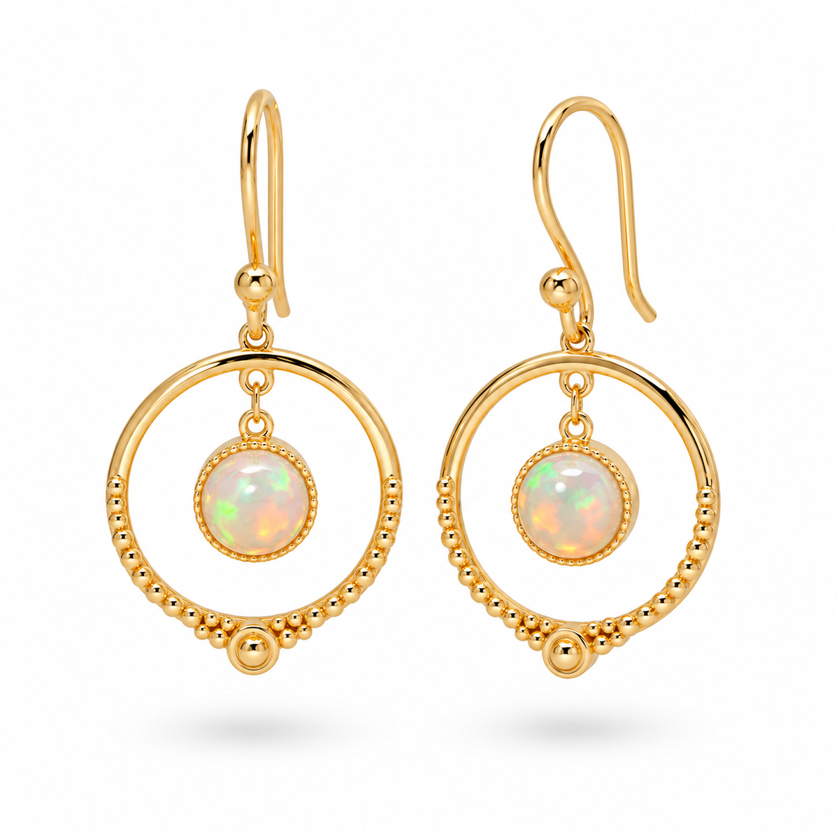 Pasión Opal Ohrringe mit echtem Opal, 925 Sterling Silber mit 18 Karat Vergoldung