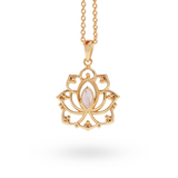 Alma de Loto Rosenquarz Anhänger | Gold