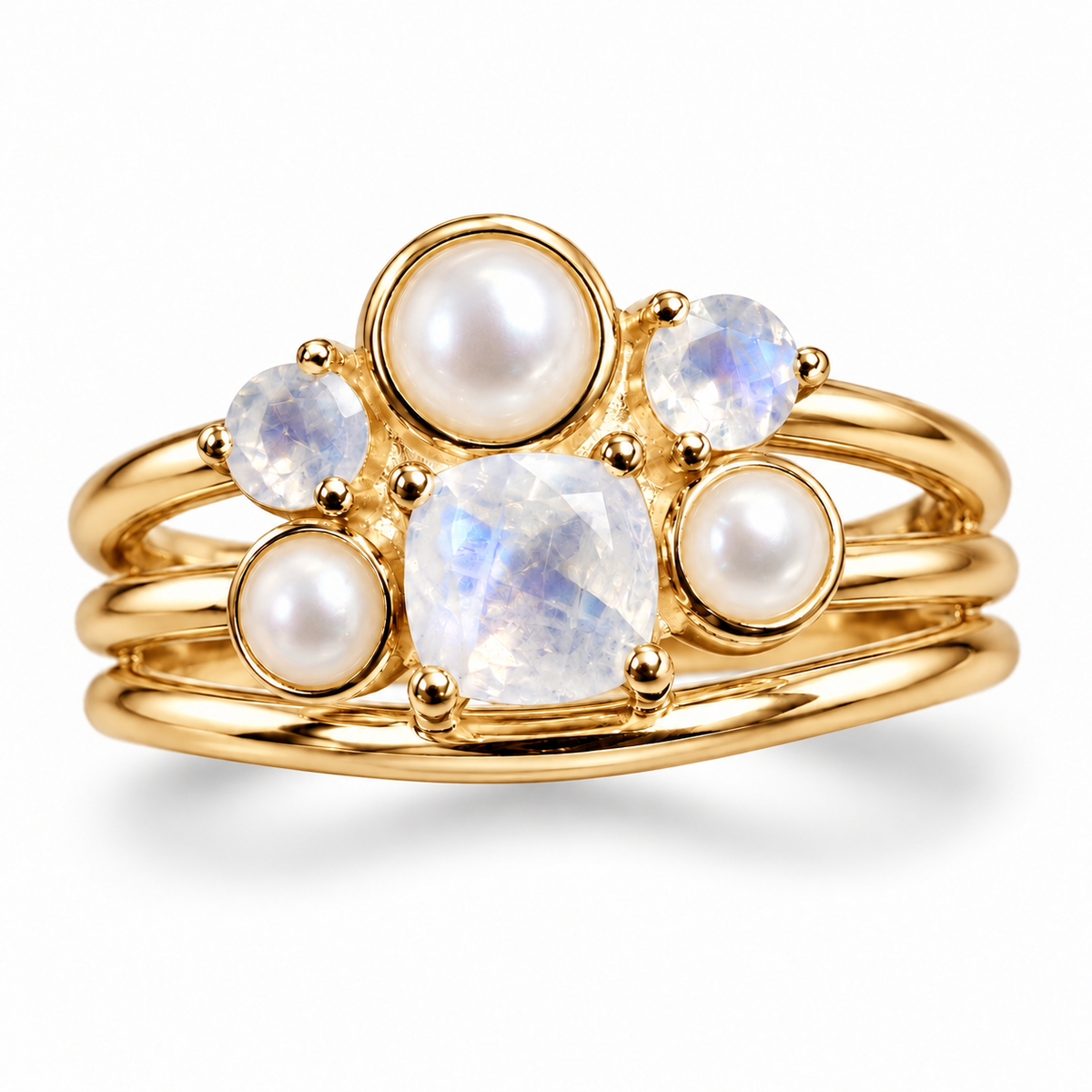 Artemio Mondstein &amp; Perlen Ring | Gold