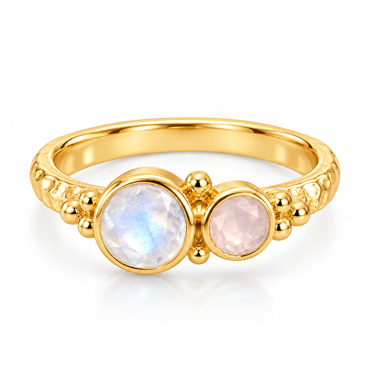 Dúalia Mondstein &amp; Rosenquarz Ring | Gold