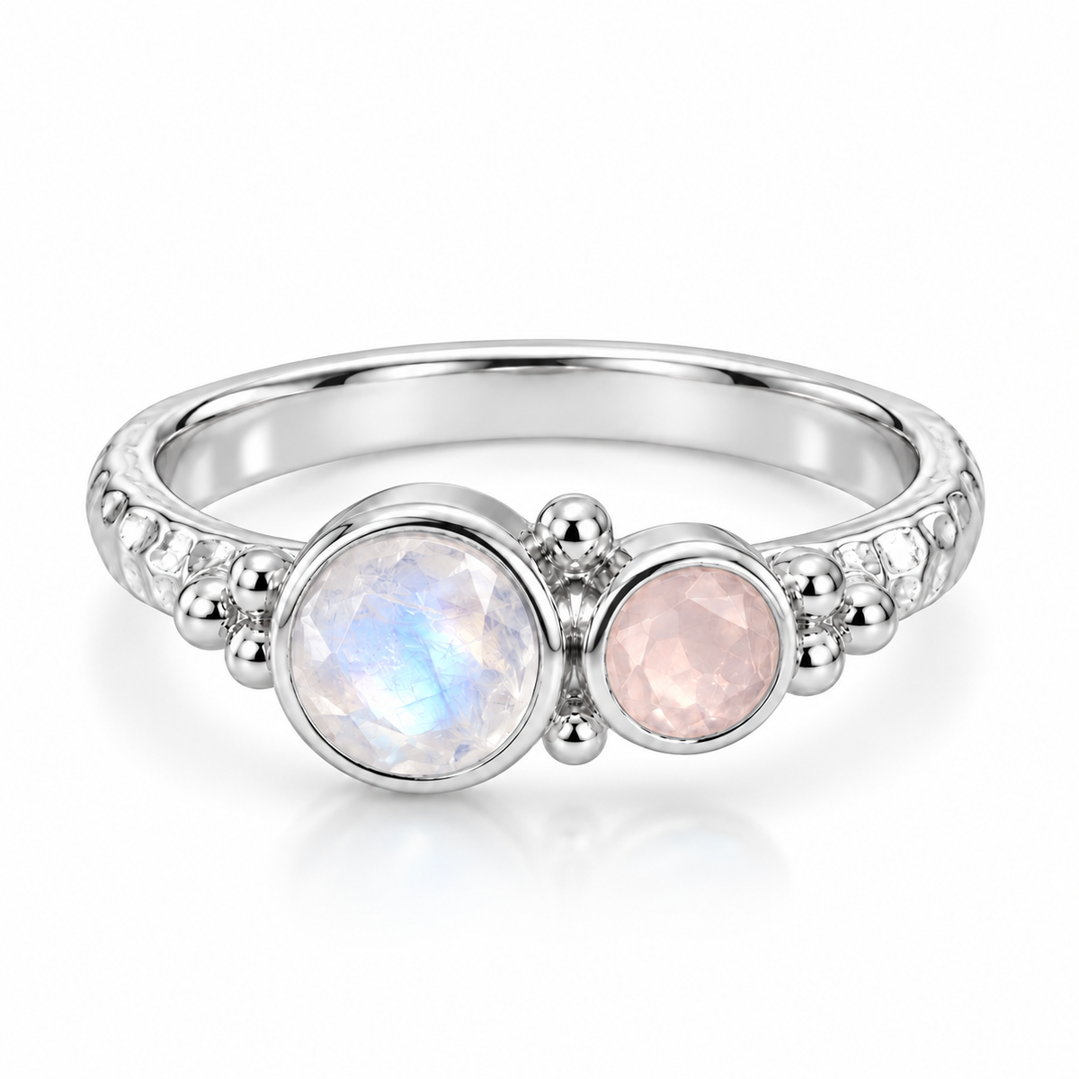 Dúalia Mondstein &amp; Rosenquarz Ring | Silber