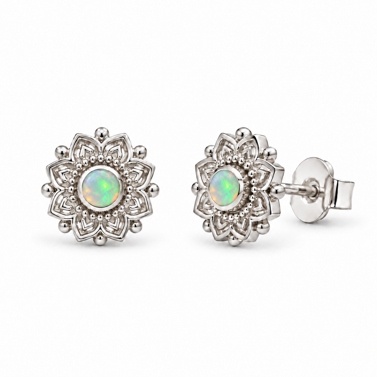 Azira Opal Ohrstecker | Silber