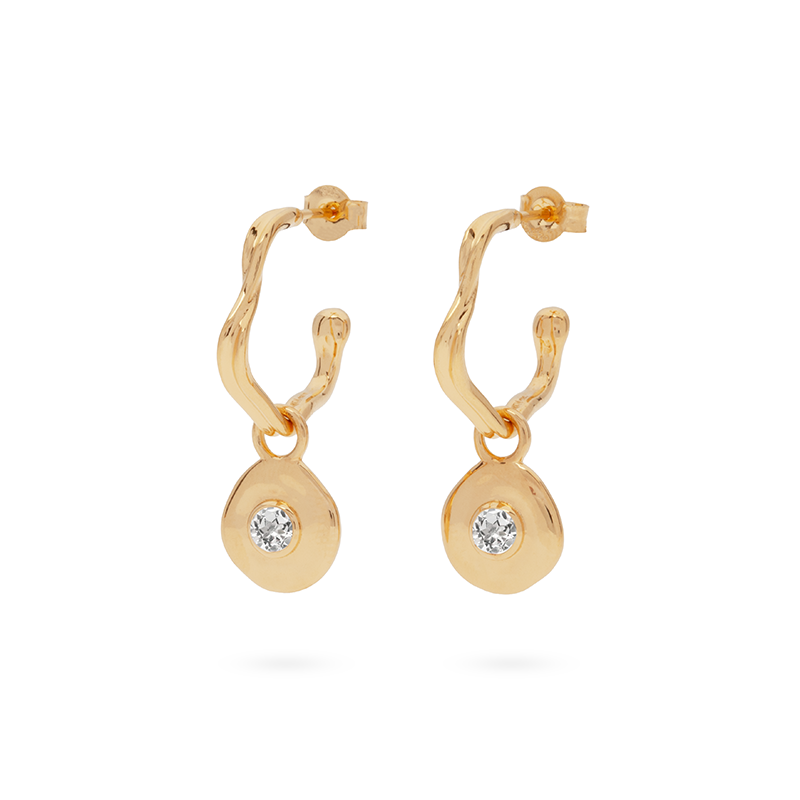 Véora Birthstone Charms - Weißer Topas (April) | Gold
