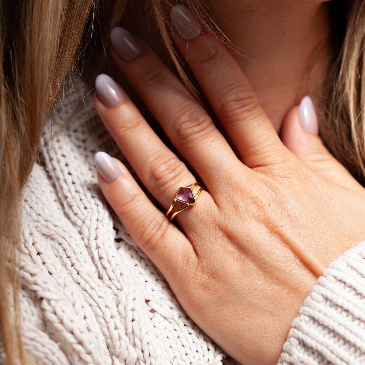 Elikos Amethyst Ring | Gold