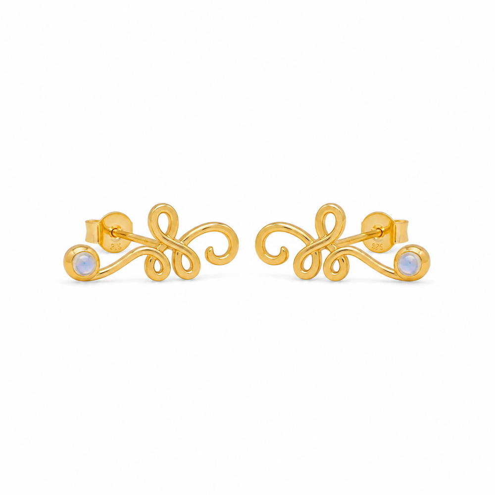Eluni Mondstein Ohrstecker | Gold