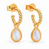 Espiral Creolen mit Ternura Mondstein Charms | Gold