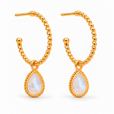 Espiral Grande Creolen mit Ternura Mondstein Charms | Gold