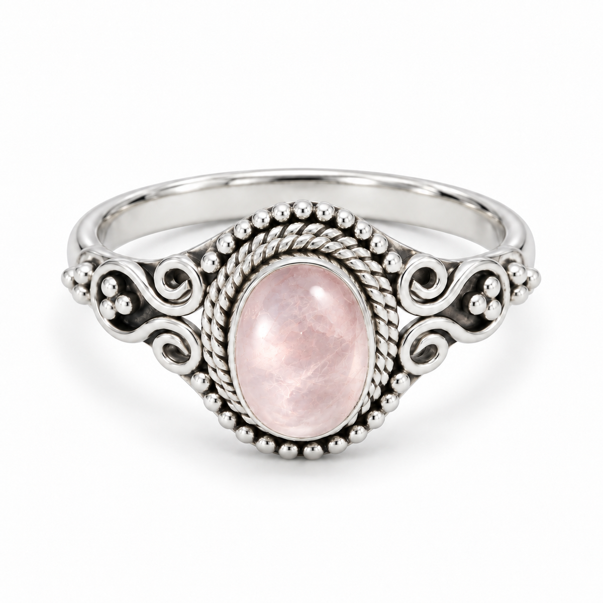 Esplendor Rosenquarz Ring | Silber