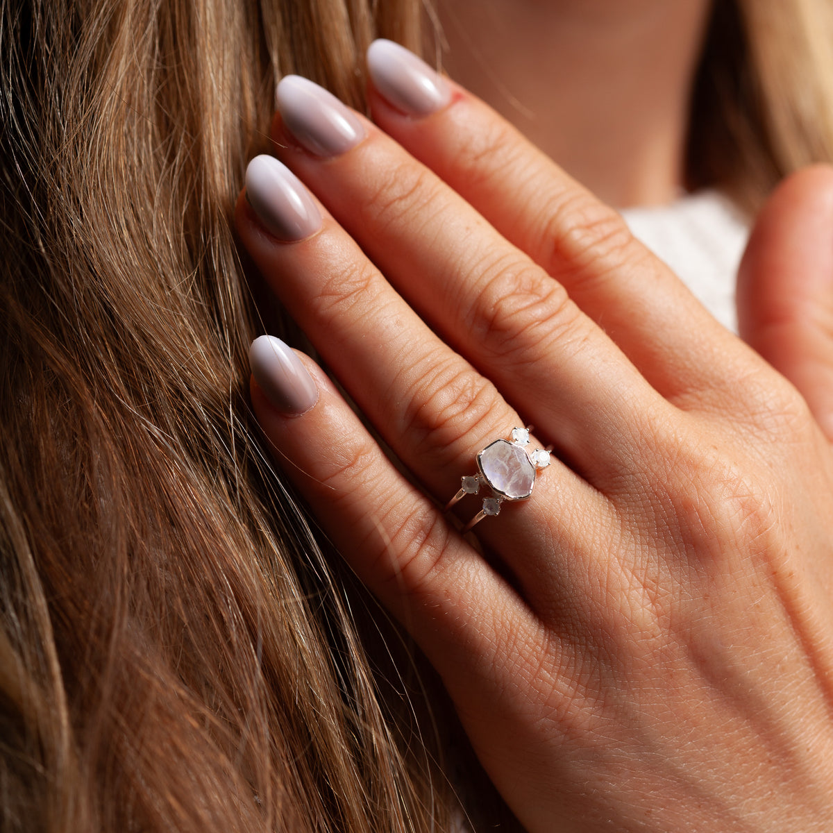 Estrano Mondstein Ring | Silber