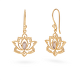 Flor de Loto Rosenquarz Ohrringe | Gold