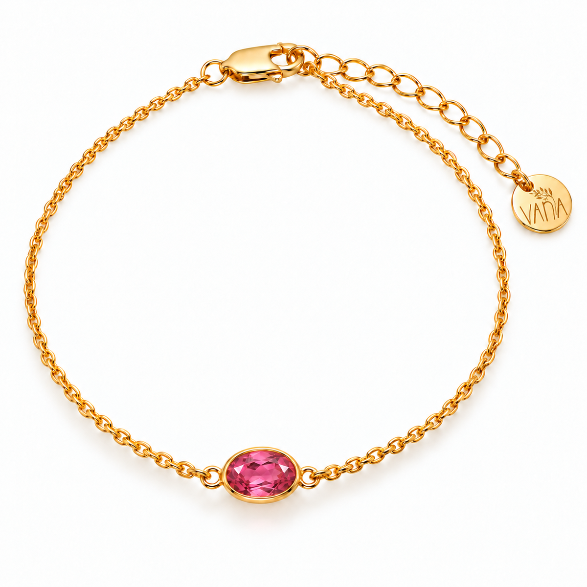 Latido Pinker Turmalin Armband | Gold