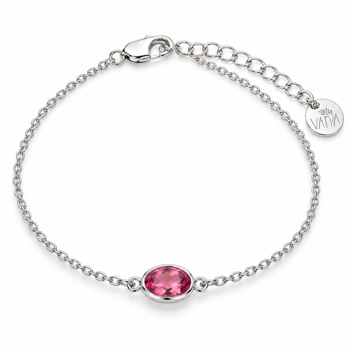 Latido Pinker Turmalin Armband | Silber