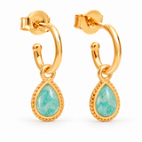 Latir Creolen mit Ternura Amazonit Charms | Gold