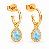 Latir Creolen mit Ternura Larimar Charms | Gold