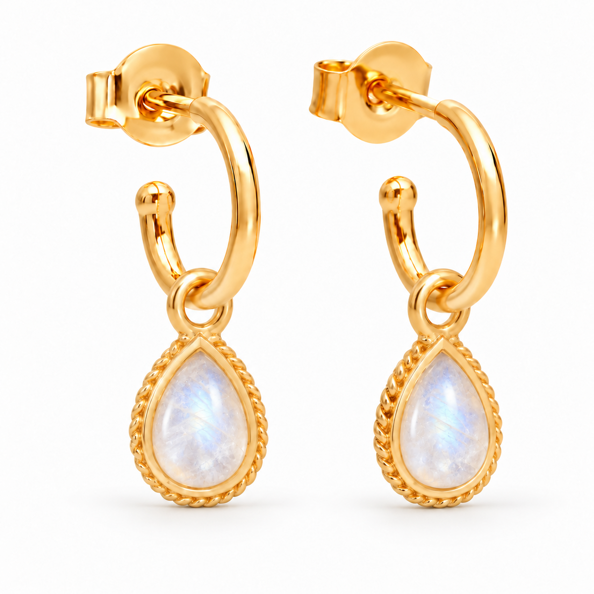Latir Creolen mit Ternura Mondstein Charms | Gold