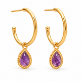 Latir Grande Creolen mit Ternura Amethyst Charms | Gold