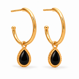 Latir Grande Creolen mit Ternura Onyx Charms | Gold