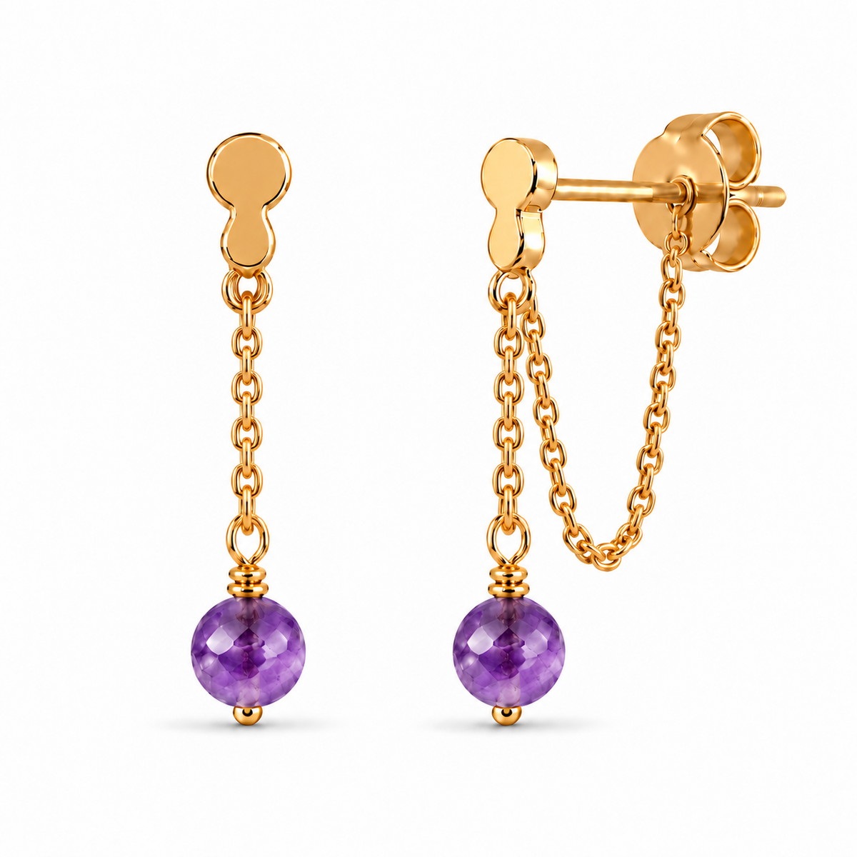 Lioris Amethyst Ohrstecker | Gold