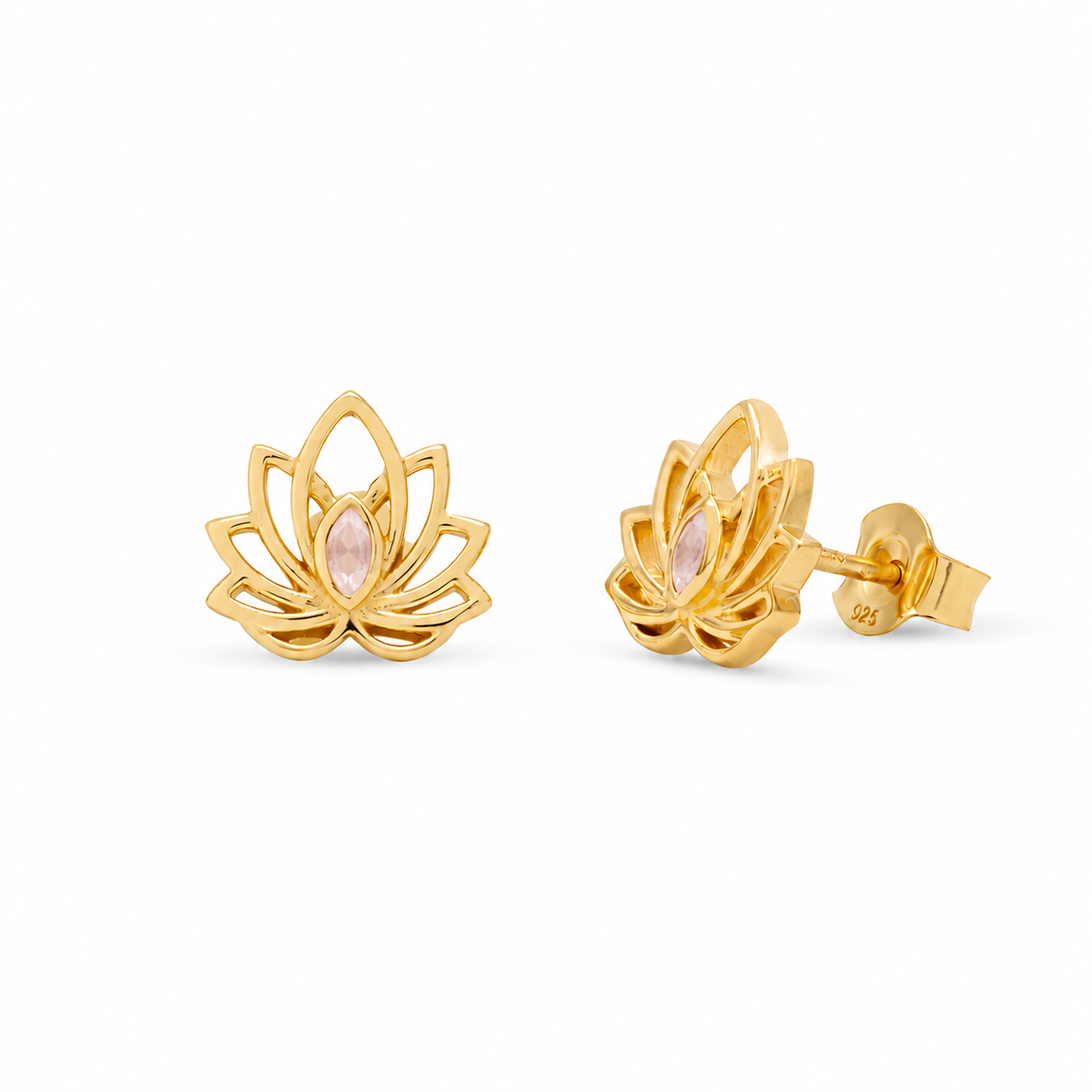 Luméa Rosenquarz Ohrstecker | Gold