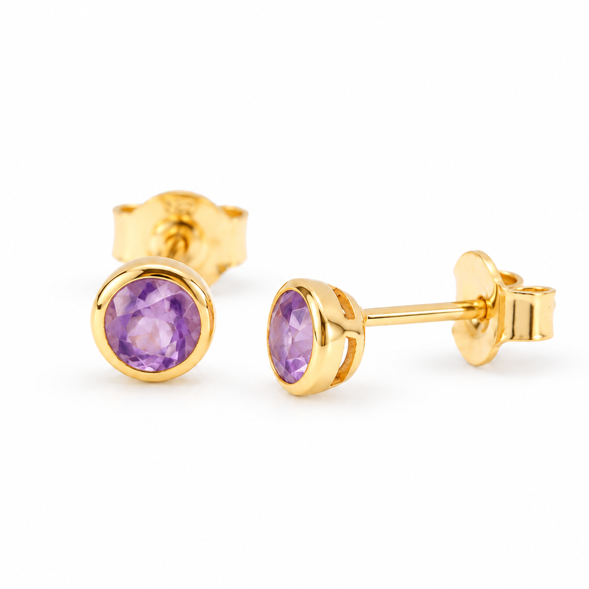 Lunita Amethyst Ohrstecker | Gold