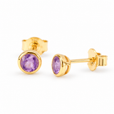 Lunita Amethyst Ohrstecker | Gold