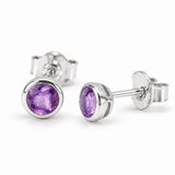 Lunita Amethyst Ohrstecker | Silber