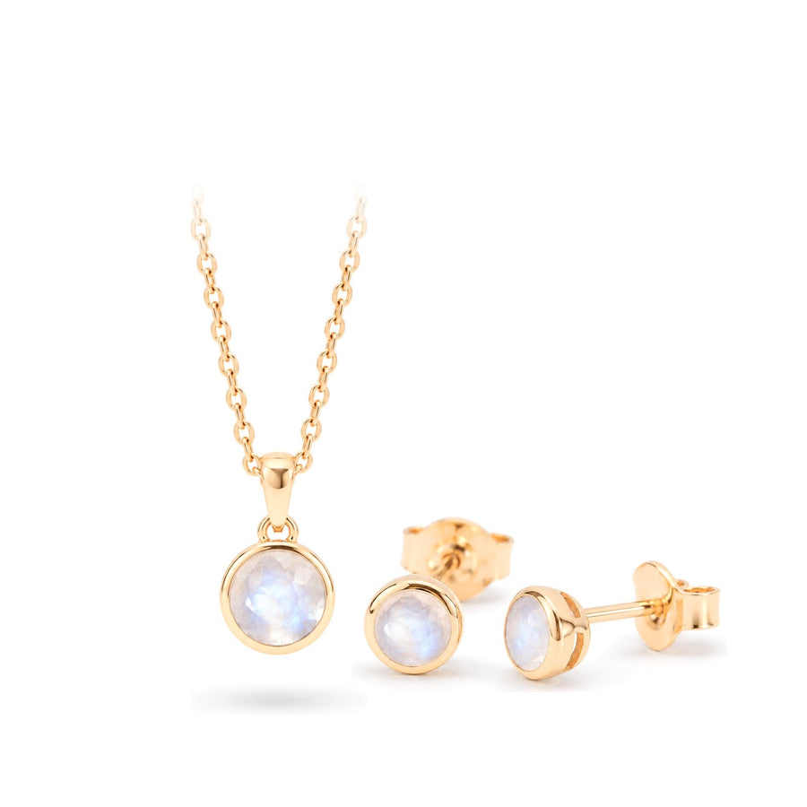 Lunita Mondstein Set - Ohrstecker & Anhänger